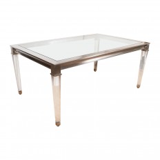 Rectangular brushed nickel coffee table